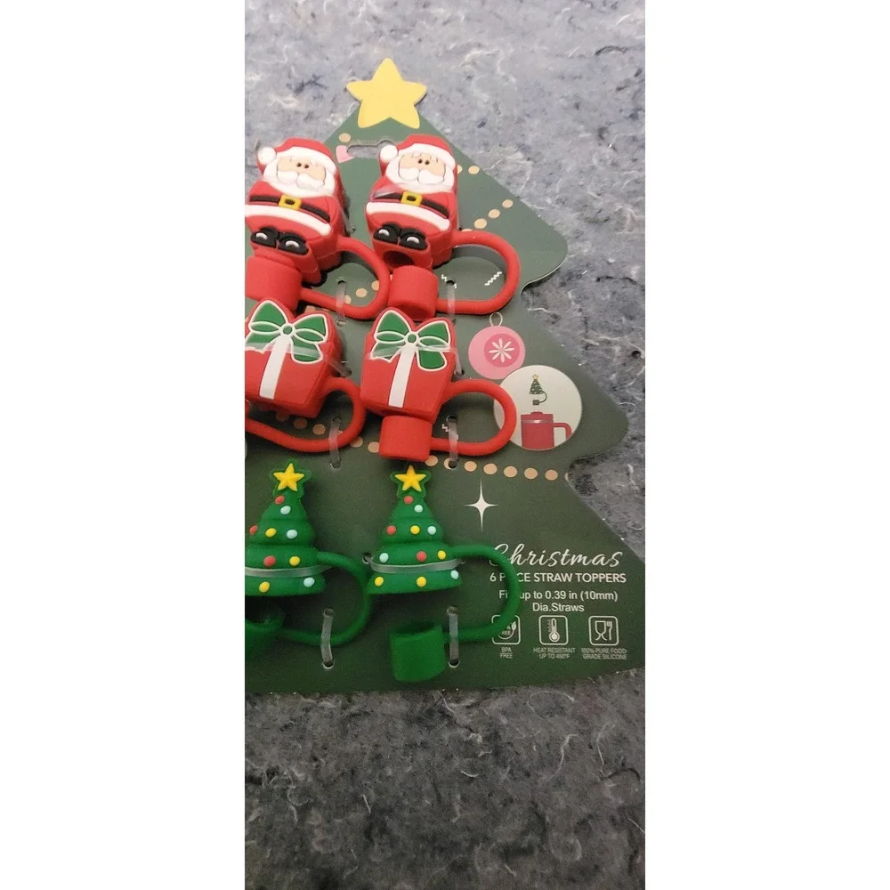 CWC Christmas 2025 Stana,‎ Presents, and Trees 6 straw Toppers